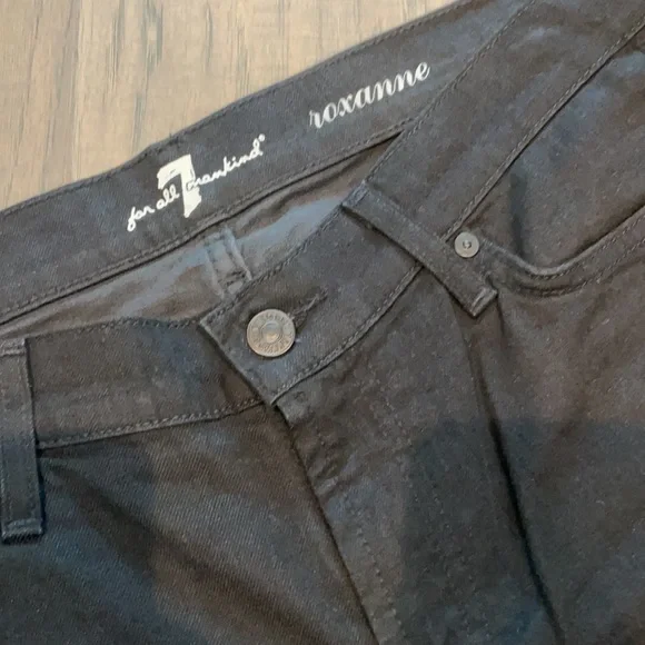 7 for All Mankind black jeans crystals Sz 30 - Picture 3 of 9